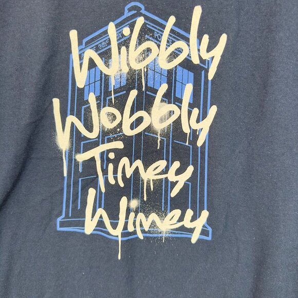 Ripple Junction Doctor Who Wibbly Wobbly Graphic T-Shirt Adults XL Navy Blue - Picture 3 of 8